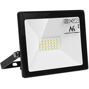 Maclean MCE520 CW LED schijnwerper IP65 waterdicht schijnwerper buitenverlichting licht Slim Premium 1600lm (koud wit 6000K, 20W) ..