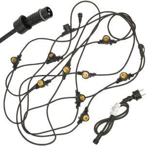 Maclean Energy - MCE410 - Tuinverlichting - Decorative lichtsnoer 10m - Lichtslinger voor 10x lichtbronnen E27 binnen/buiten (zonder gloeilampen)