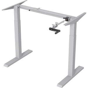 Ergo Office ER-402W bureautafel statafel handmatig in hoogte verstelbaar max. 123 cm ergonomische tafel tot 70 kg belastbaar (wit)
