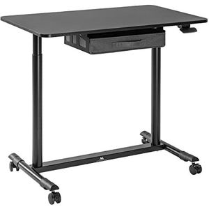 Maclean MC-925 Zit-sta bureau Pneumatisch in hoogte verstelbaar Bureau met lade en wielen Ergonomisch bureau 91,5x56cm