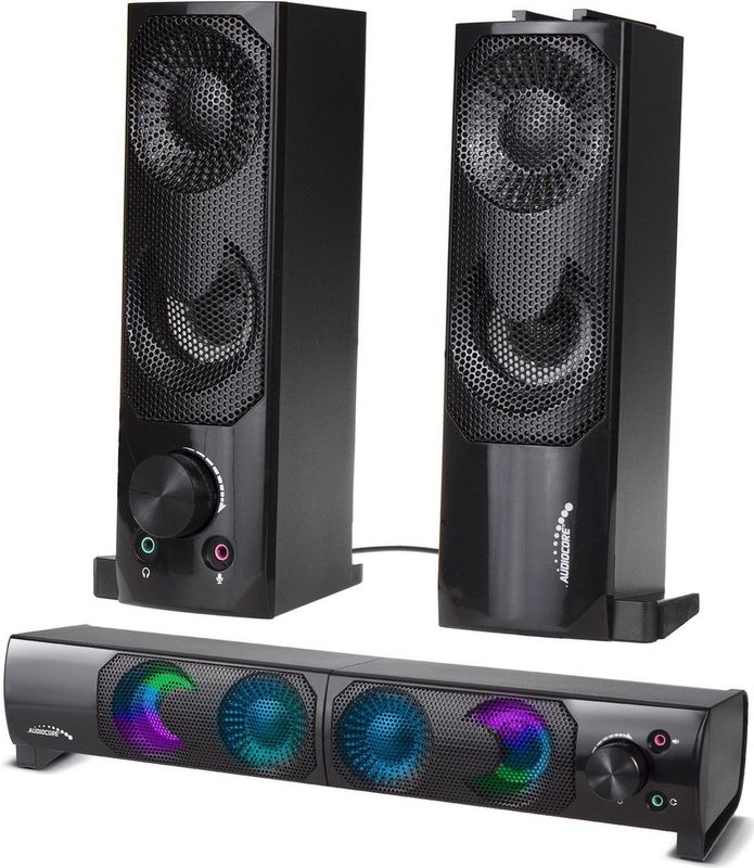 Audiocore - 2 in 1 2.0 PC luidspreker met Soundbar functie
