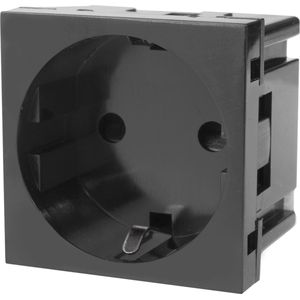 Maclean - Modulaire Wandcontactdoos - Zwart - Schuko Inbouw