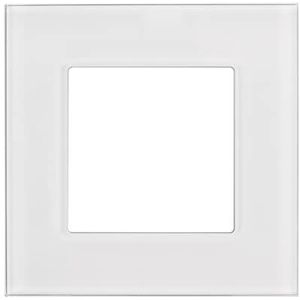 Maclean MCE730W glazen frame 86x86mm voor modulaire wandcontactdoos inbouwdoos inbouwdoos (glazen frame voor stopcontact, wit)
