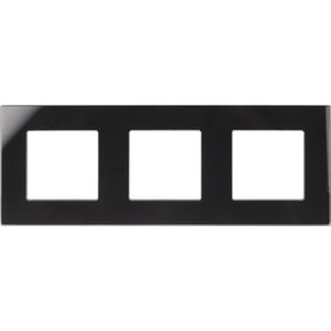 Maclean MCE731B 3-voudig glazen framepaneel 228 x 86 mm voor modulaire wandcontactdoos inbouwmontage (3 glazen frames voor stopcontact)