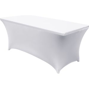GroenBlauw - Flexibel tafelkleed cateringtafelhoes wit - 180x75x75cm, spandex, GB371