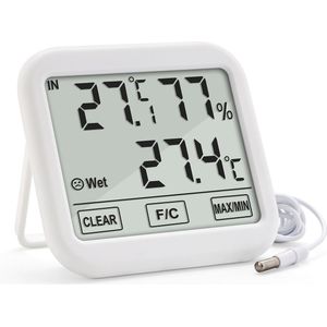 GreenBlue GB381 - Weerstation met externe sonde Thermometer, Hygrometer, 1,5m kabel, 2 x AAA batterijen