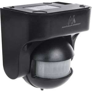 Maclean PIR motion sensor , infrared, IP44, zwart, range 12m, max. load 800/1200W, MCE358 B