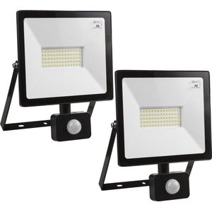 Maclean - set van 2 st LED schijnwerper met bewegingssensor - 50W / neutraal wit (4000K)