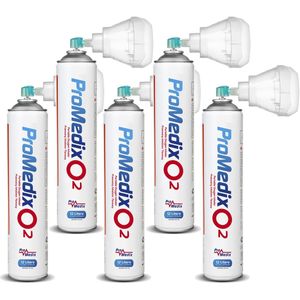 Promedix PR-994 - Draagbare Zuurstofinhalator - 12L - 99,4% O2 - Set van 5 stuks