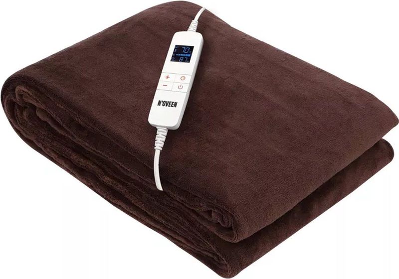 NOVEEN - Luxe Elektrische Deken - Bruin - SMART LED-Controller - 10 Temperatuurniveaus