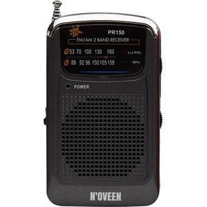NOVEEN - PR150 Draagbare Radio - Zwart - Compact - AM/FM Ontvangst