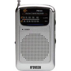 NOVEEN - PR151 - Draagbare Radio - Zilver - AM/FM Ontvanger - Compact