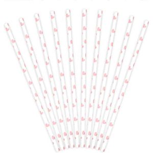 Papierstrohhalme Rosa 19,5cm 10 Stk.