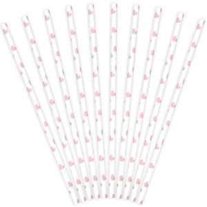 Rietjes Hartjes Wit/Roze (10 stuks)