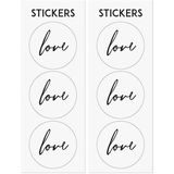 6x Cadeau uitdeelzakjes met Love stickers 6 x 8 x 18 cm - verjaardag/bruiloft/babyshower uitdeelzakjes feestzakjes