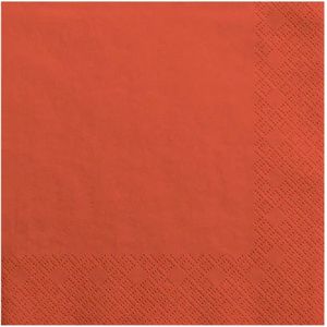 Partydeco tafel servetten van papier - rood - 33 x 33 cm - Wegwerp servetten voor diner/lunch