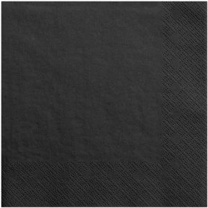 PartyDeco - Wegwerp Servetten - Zwart - Papier - 20 Stuks
