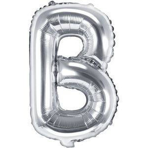 Partydeco - Folieballon Zilver Letter B (35 cm)