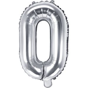Partydeco - Folieballon Zilver Letter O (35 cm)