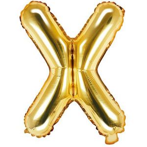 Folie Ballon Letter X Goud Leeg 35cm