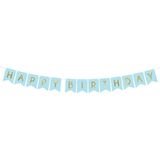 Banner Happy Birthday Hellblau 1,75m