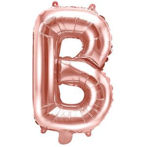Folie Ballon Letter B Rose Goud Leeg 35cm