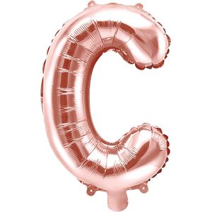 Folie Ballon Letter C Rose Goud Leeg 35cm