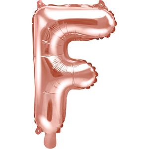 Folie Ballon Letter F Rose Goud Leeg 35cm