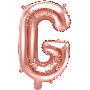 Folie Ballon Letter G Rose Goud Leeg 35cm