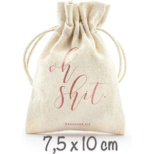 Oh Shit Hangover Kit Zakjes | Linnen Rosegoud | Set van 10