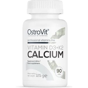Vitamine D3 + K2 + Calcium - 90 Tabletten - Natuurlijke RAW Materialen