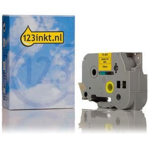 123inkt huismerk vervangt Brother TZe-651 tape zwart op geel 24 mm