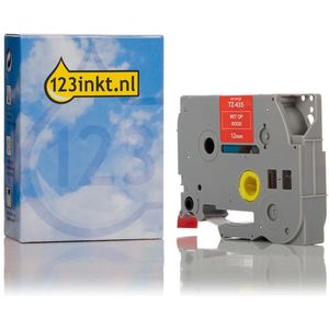 123inkt huismerk vervangt Brother TZe-435 tape wit op rood 12 mm