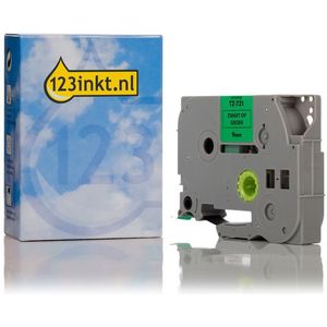 123inkt huismerk vervangt Brother TZe-721 tape zwart op groen 9 mm