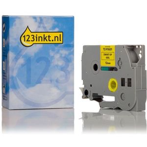 123inkt huismerk vervangt Brother TZe-FX631 Flexi ID tape zwart op geel 12 mm