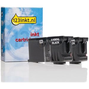 Lexmark Nr.100XL (14N0848) dubbelpak zwart Inktcartridge (123inkt huismerk)