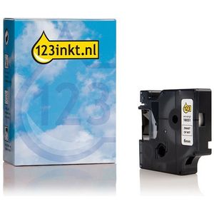 Dymo S0718260 / 18051 IND Rhino tape krimpkous zwart op wit 6 mm (123inkt huismerk)