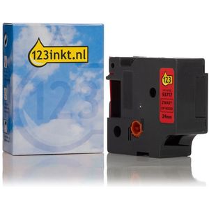 Dymo S0720970 / 53717 tape zwart op rood 24 mm (123inkt huismerk)