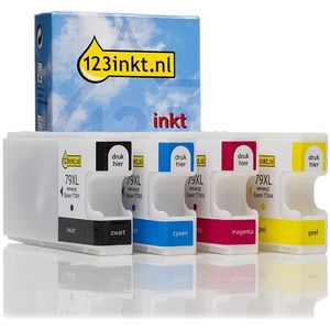 Epson aanbieding: 79XL serie zwart + 3 kleuren Inktcartridge (123inkt huismerk)