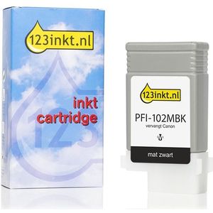 Canon PFI-102MBK inktcartridge mat zwart (123inkt huismerk)