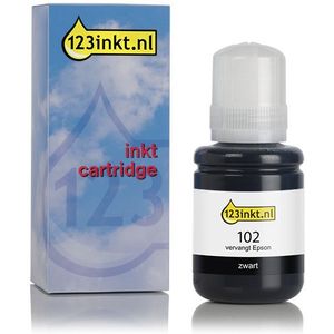 Inktpatroon Epson 102 inktfles zwart (123inkt huismerk)