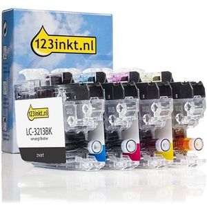 Aanbieding: 123inkt huismerk vervangt Brother LC-3213 zwart + 3 kleuren
