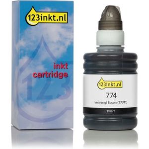Epson 774 (T7741) inktfles zwart (123inkt huismerk)