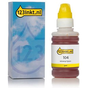 Inktcartridge Epson 104 inktfles geel (123inkt huismerk)
