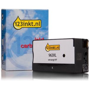 123inkt - Inktcartridge - Zwart - Hoge Capaciteit - Vervangt HP 963XL (3JA30AE) - 58 ml