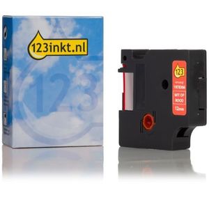 Dymo 1978366 tape wit op rood 12 mm (123inkt huismerk)