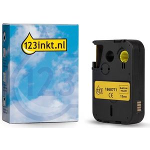 Dymo 1868771 XTL tape vinyl zwart op geel 12 mm (123inkt huismerk)