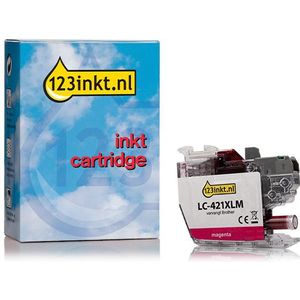 123inkt huismerk vervangt Brother LC-421XLM inktcartridge magenta hoge capaciteit