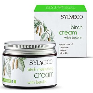 SYLVECO Berkencrème in glas voor gemengde huid, 50 ml, nachtcrème met betuline, vochtinbrengende crème voor gezicht, nachtverzorging