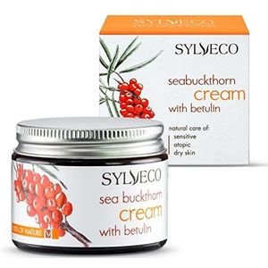 SYLVECO Berken-zanddoorncrème in glas voor gemengde huid, 50 ml, nachtcrème met betuline, vochtinbrengende crème voor nachtverzorging
